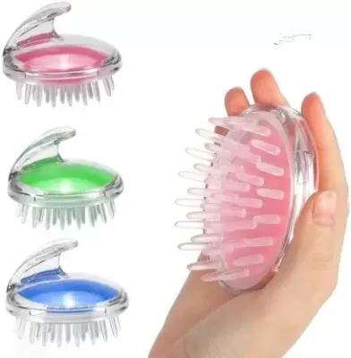 Multicolor Silicone Comb Hair Scalp Massager Shampoo Brush (1 pc)